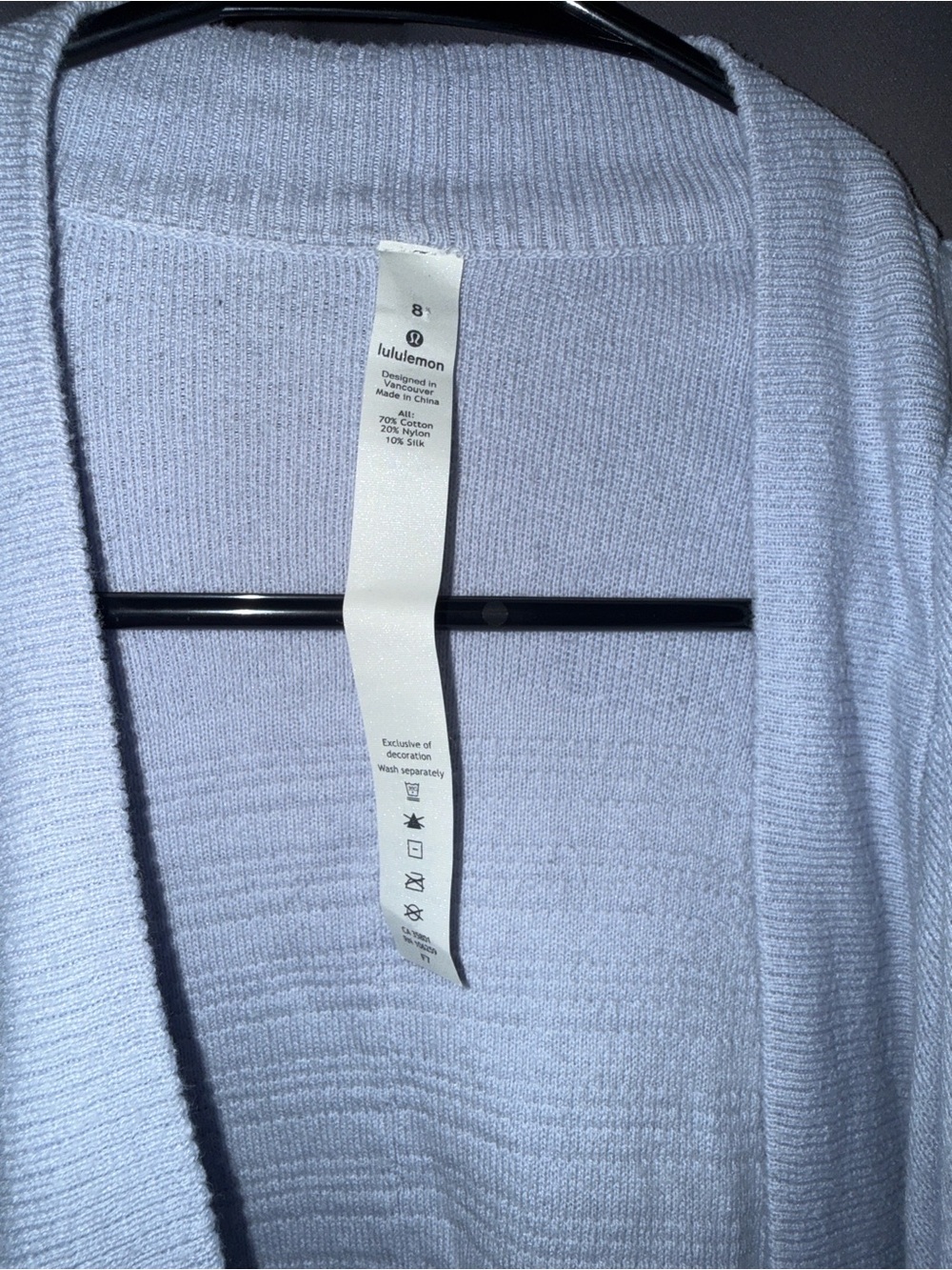 Lululemon cardigan Wrap find your calm Serene Blue size 8 - Picture 2 of 4